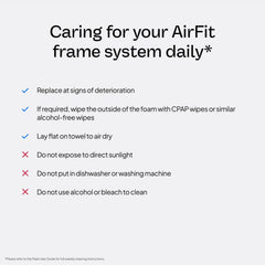 Close-up of durable ResMed AirFit F30i frame construction.
