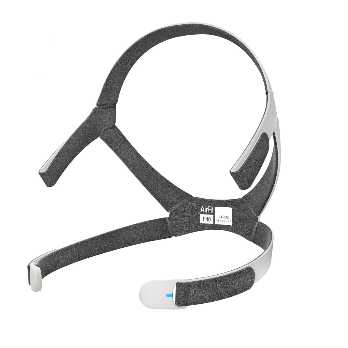 ResMed AirFit F40 replacement headgear, front view, for a secure, comfortable fit.