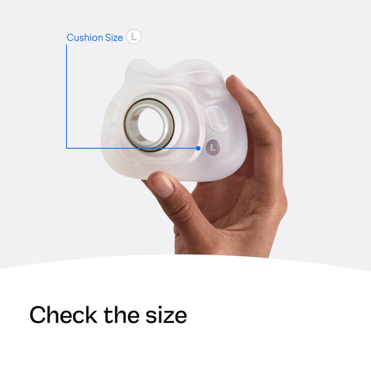 ResMed AirFit F40 silicone cushion offers soft-touch feel for prolonged comfort.