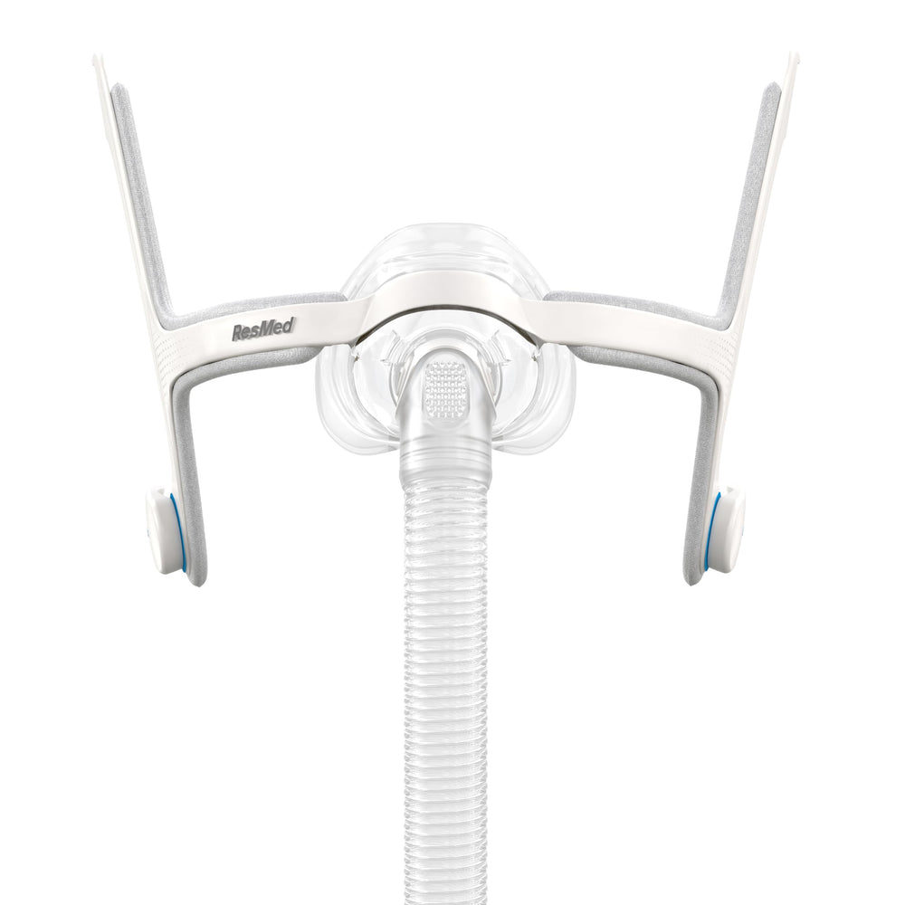 ResMed AirFit N20 frame system closeup showing lightweight frame for comfortable wear