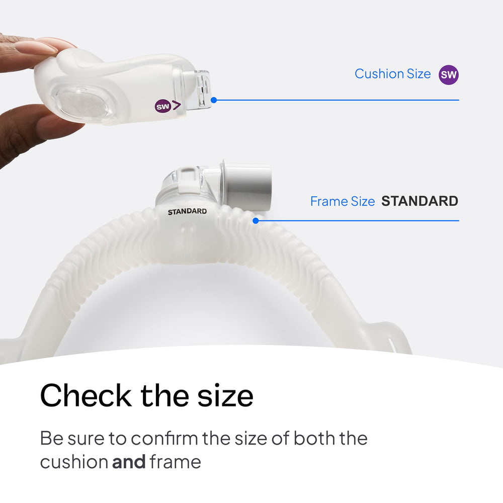 ResMed AirFit N30i nasal cradle cushion small wide for a comfortable seal.