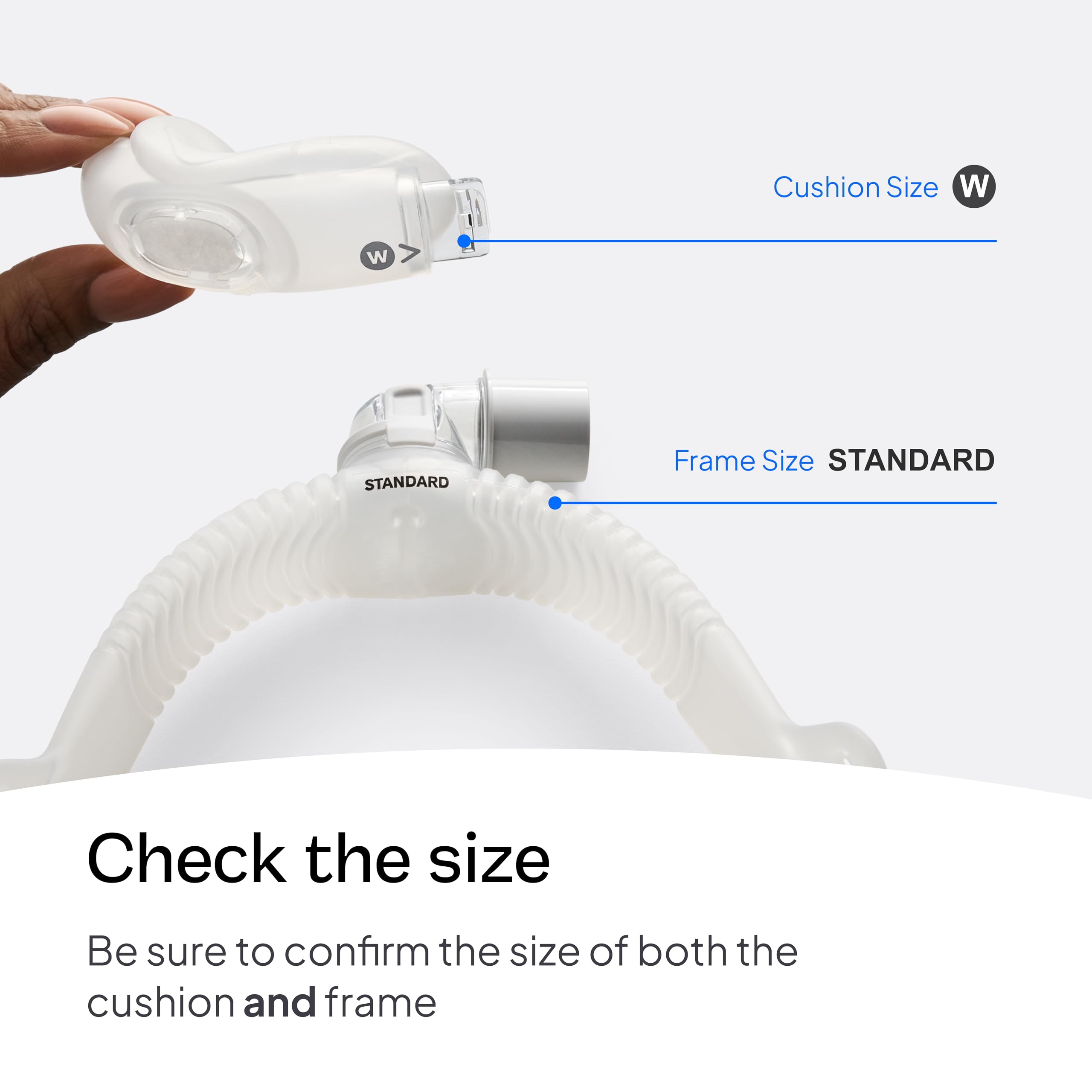 ResMed AirFit N30i frame featuring QuietAir technology for quieter exhalation.