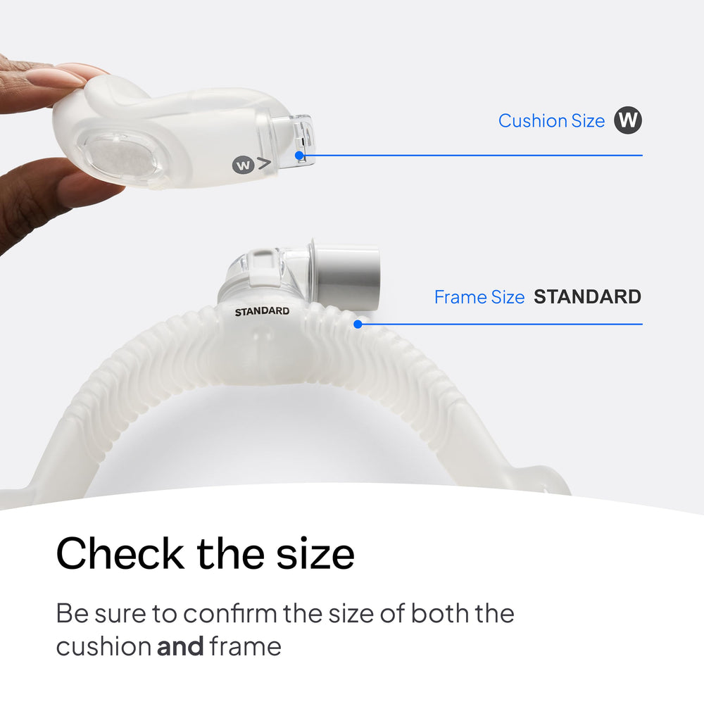 ResMed AirFit N30i frame featuring QuietAir technology for quieter exhalation.