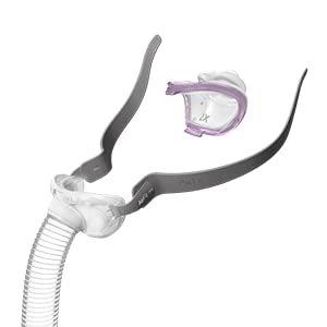 ResMed AirFit P10 frame with nasal pillows cushion for secure nightly comfort