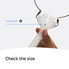 Close-up of ResMed AirFit P10 nasal pillow cushion offering lightweight support