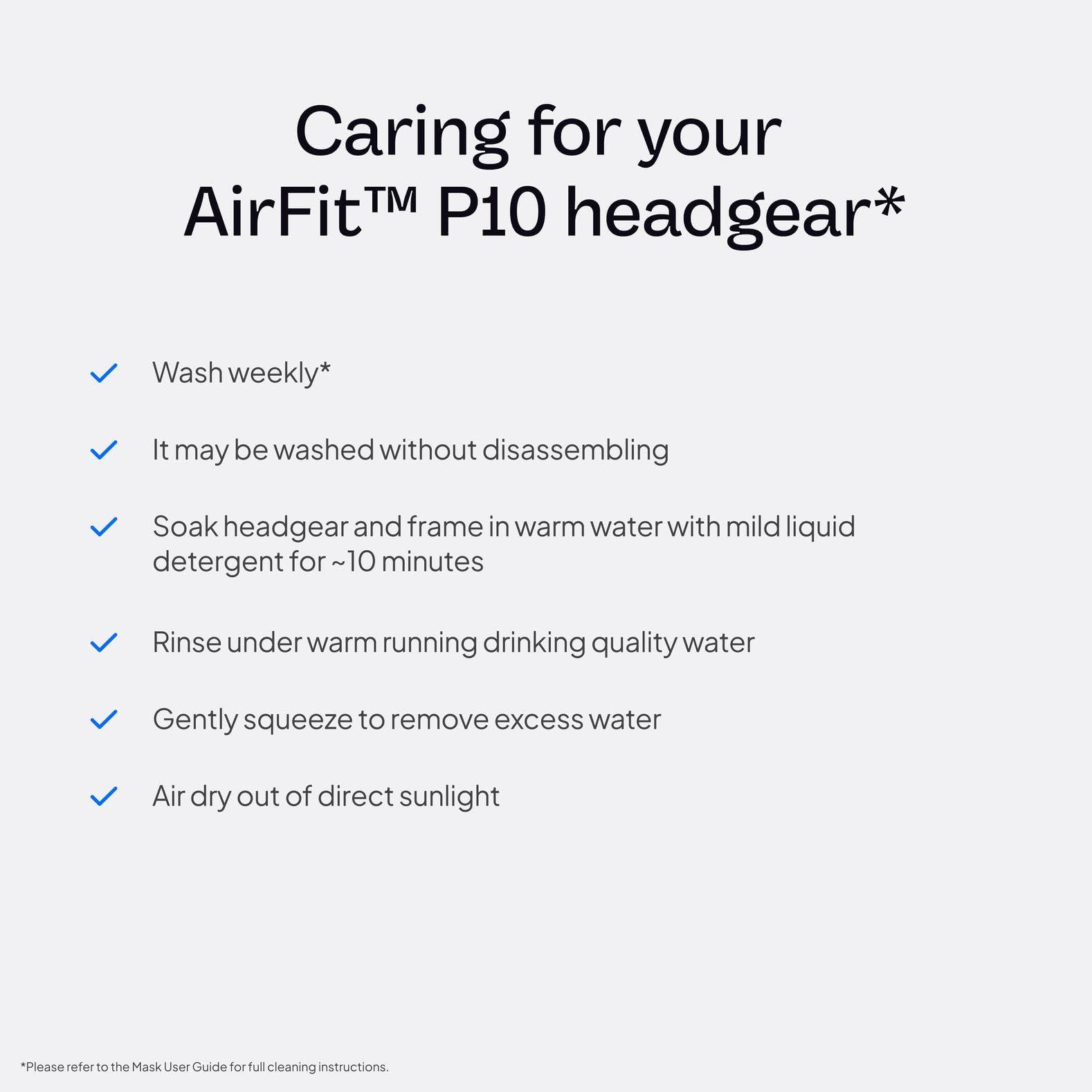 ResMed AirFit P10 nasal pillows cushion not included compatible with standard frames