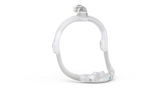 ResMed AirFit P30i frame without headgear shown, designed for unobstructed sleep and freedom of movement
