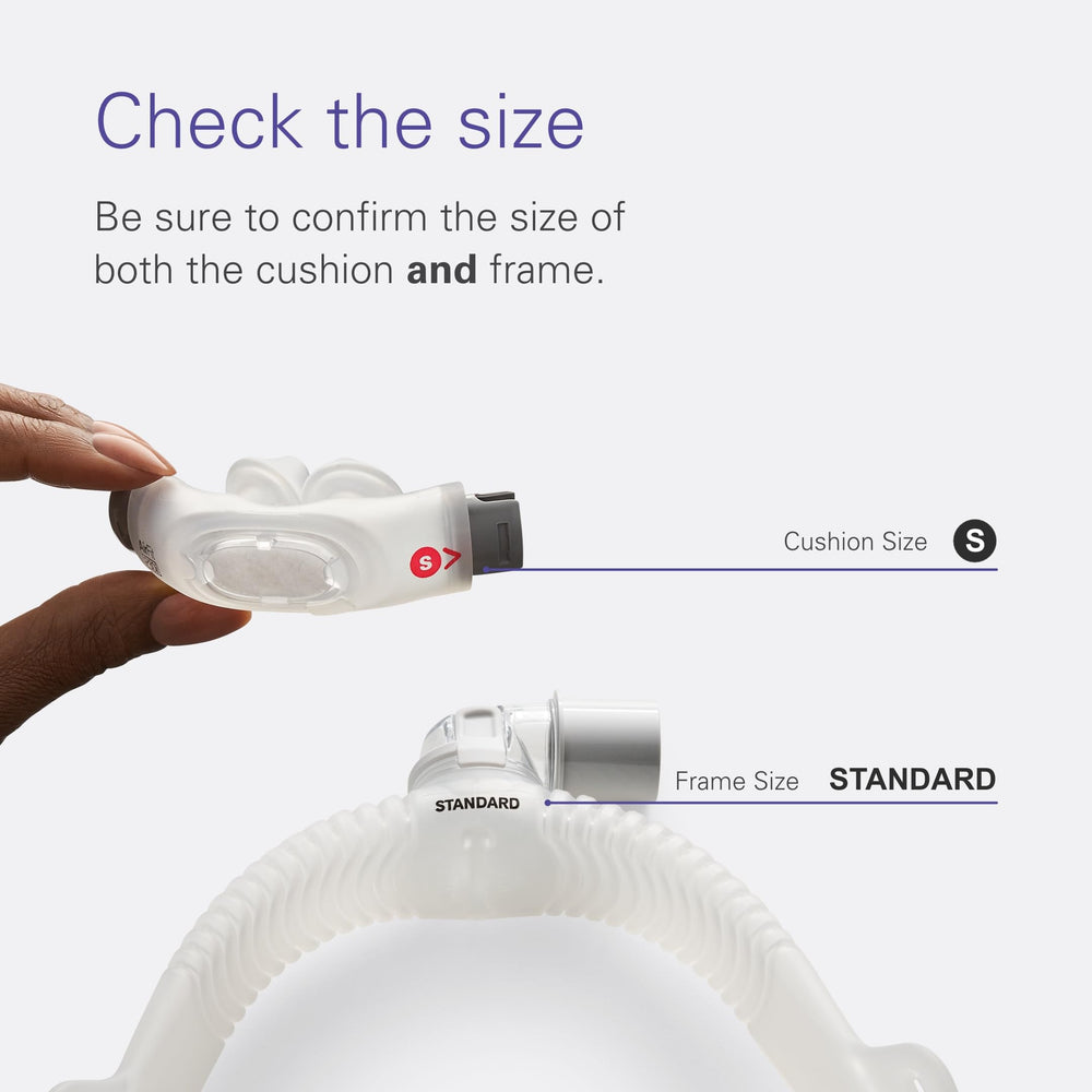 ResMed AirFit P30i nasal pillows cushion for a comfortable, unobtrusive seal