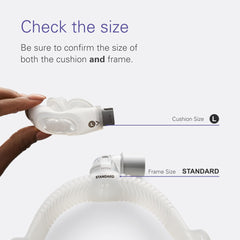 ResMed AirFit P30i quick-release elbow enabling easy disconnection.