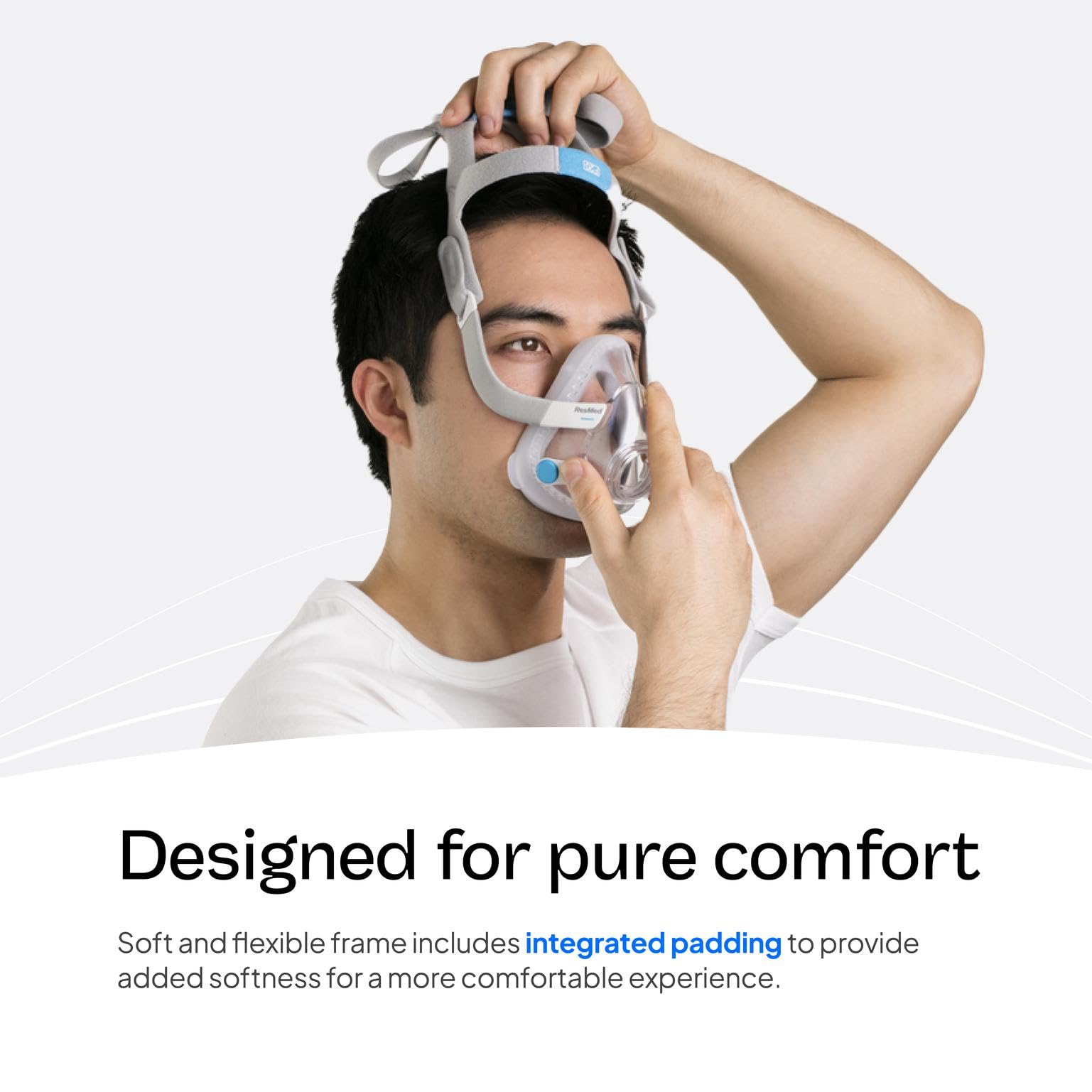ResMed AirTouch F20 frame small assembly shows quick, tool-free replacement.