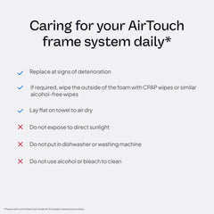ResMed AirTouch F20 replacement frame small without headgear for streamlined setup.