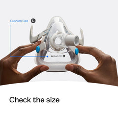 ResMed AirTouch F20 full-face mask close-up highlighting comfortable seal.