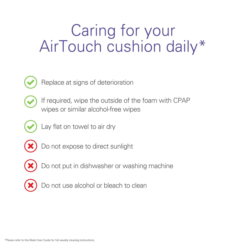 ResMed AirTouch N20 cushion being attached to the mask for easy handling.
