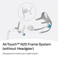 ResMed AirTouch N20 for Her frame system provides stable support overnight.
