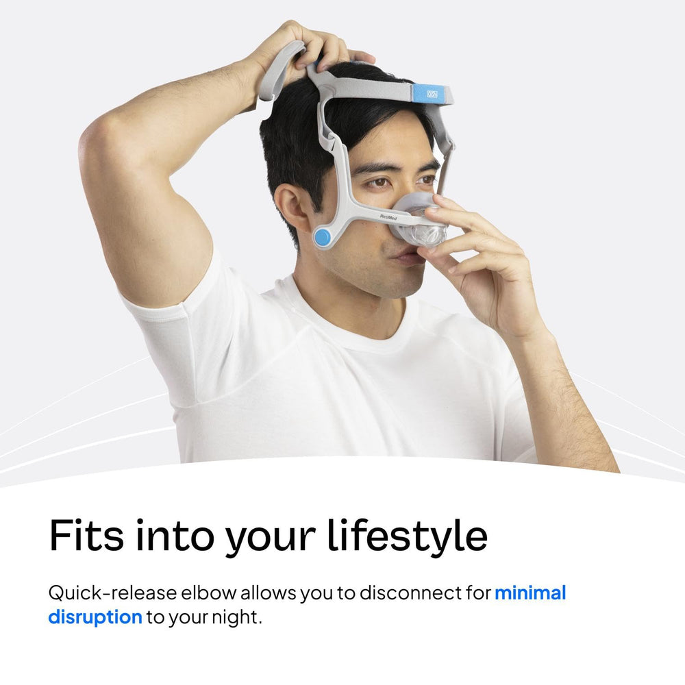 ResMed AirTouch N20 for Her magnetic clips speed up mask fitting.
