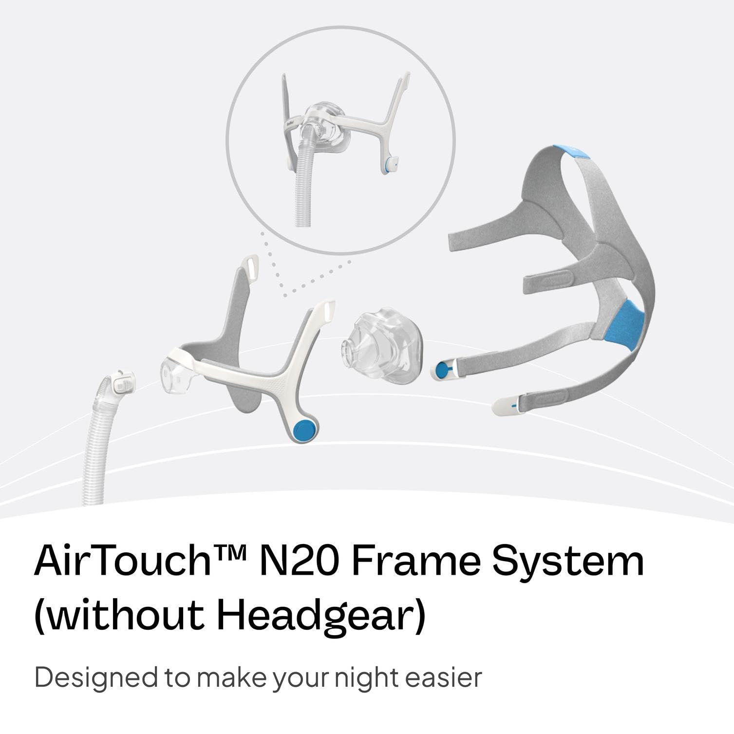 ResMed AirTouch N20 frame designed for secure fit