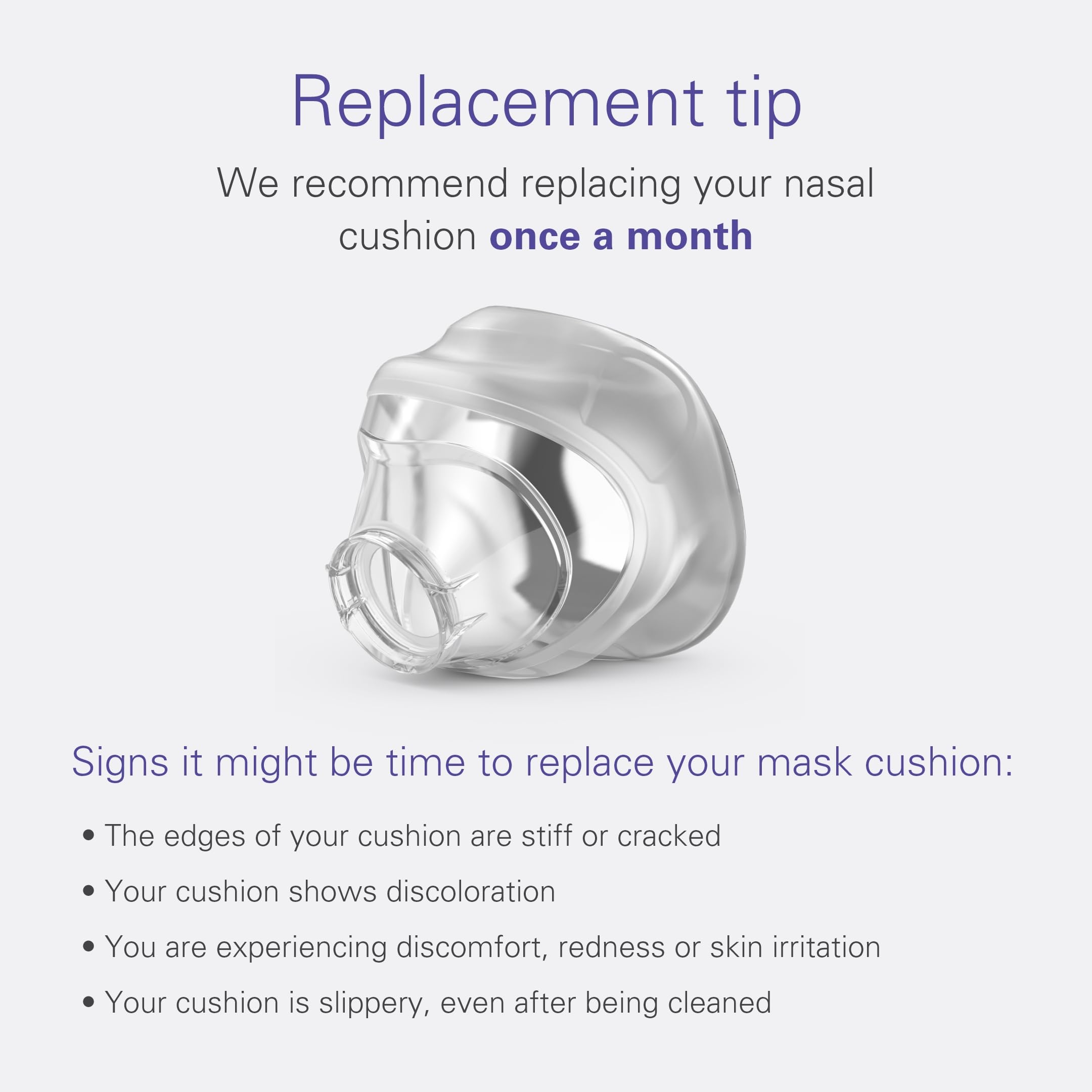 ResMed AirTouch N20 seal demonstrates gentle contact for comfortable wear.