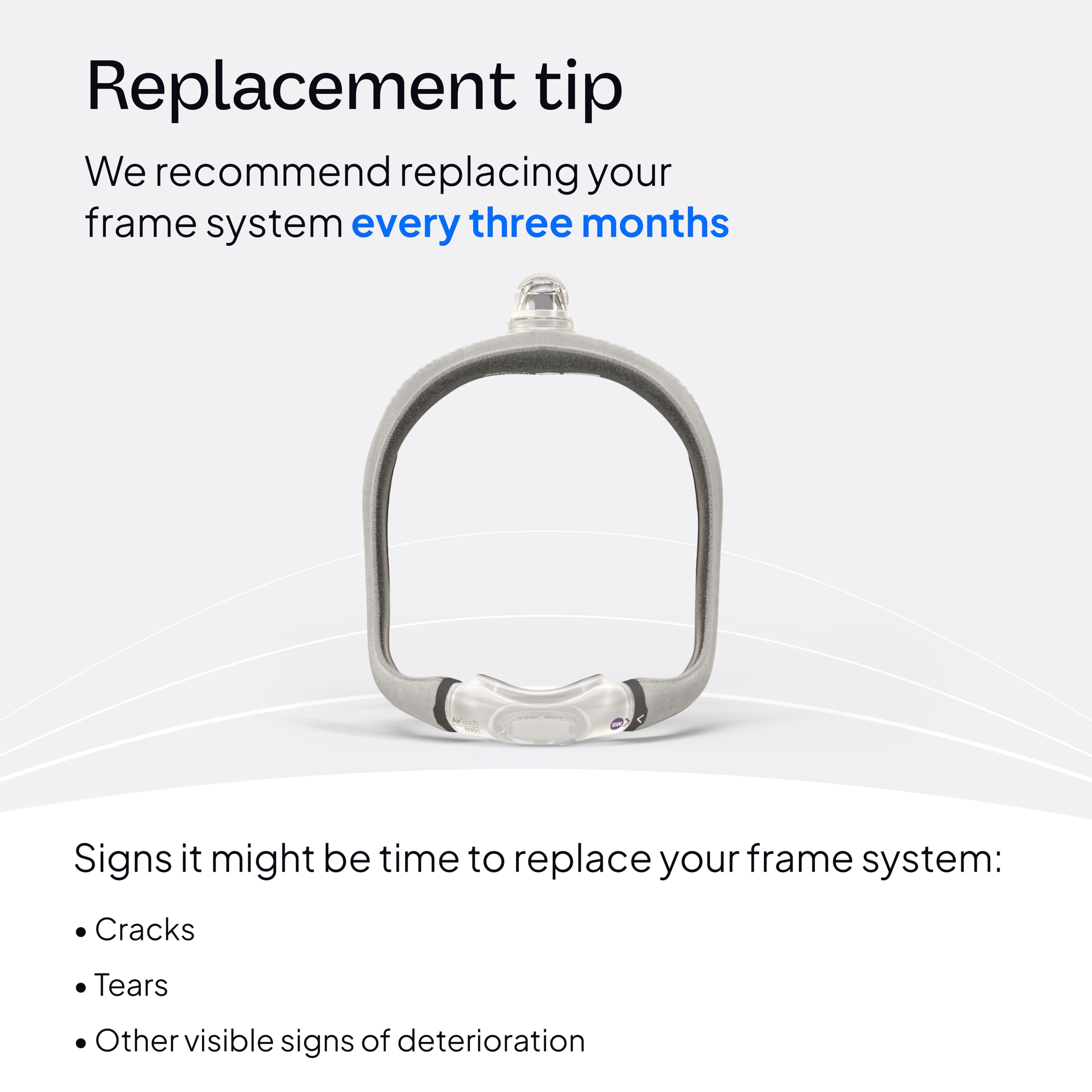 ResMed AirTouch N30i quick-release elbow enables easy nighttime disconnection.