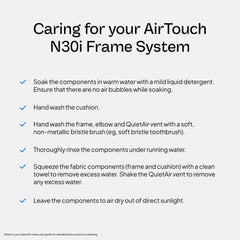 ResMed AirTouch N30i tube-up design keeps tubing out of your way.