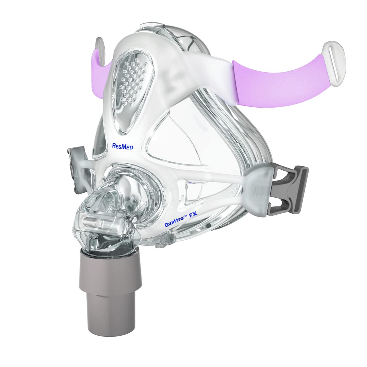 ResMed Quattro FX for Her replacement frame with medium cushion for secure, comfortable fit.