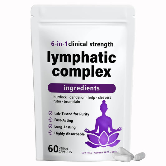 RESONA 6-in-1 Lymphatic Complex bottle on shelf supports daily wellness.