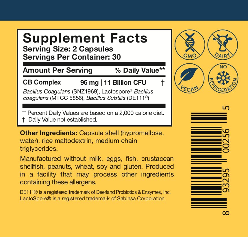 Single capsule aligned with spoon and plant imagery, conveying low-FODMAP friendly digestion aid.