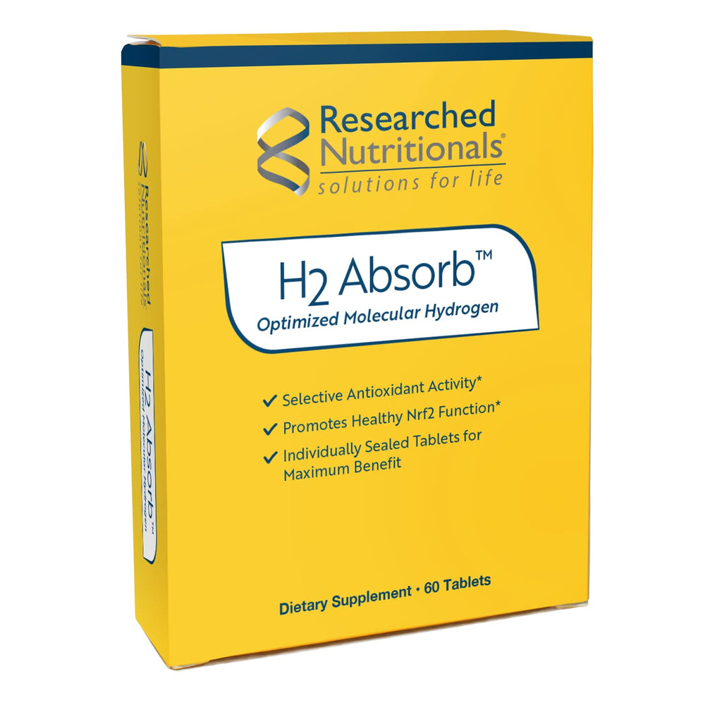 Researched Nutritionals H2 Absorb sealed bottle close-up for convenient hydration on the go.