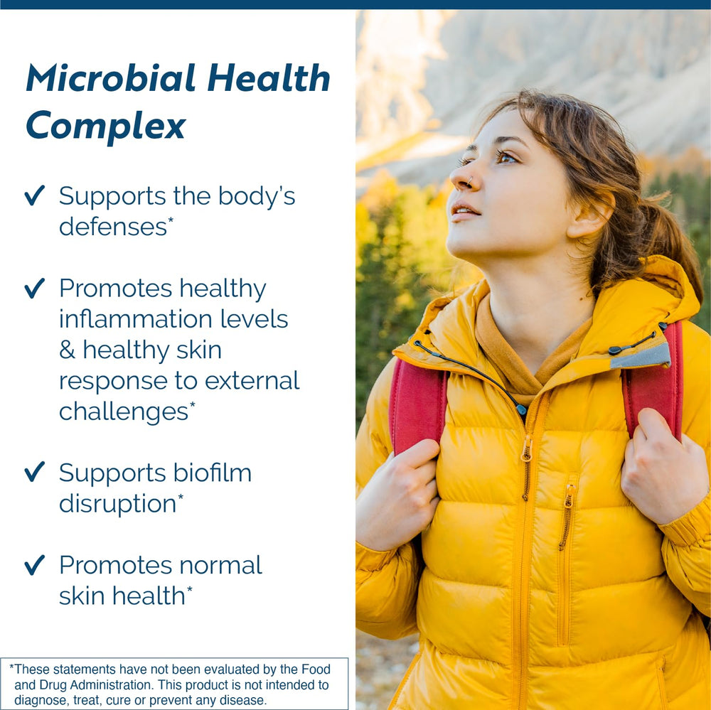 Researched Nutritionals Microbinate bottle label close-up showing carvacrol-rich oregano extract