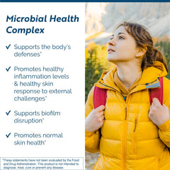 Researched Nutritionals Microbinate bottle label close-up showing carvacrol-rich oregano extract