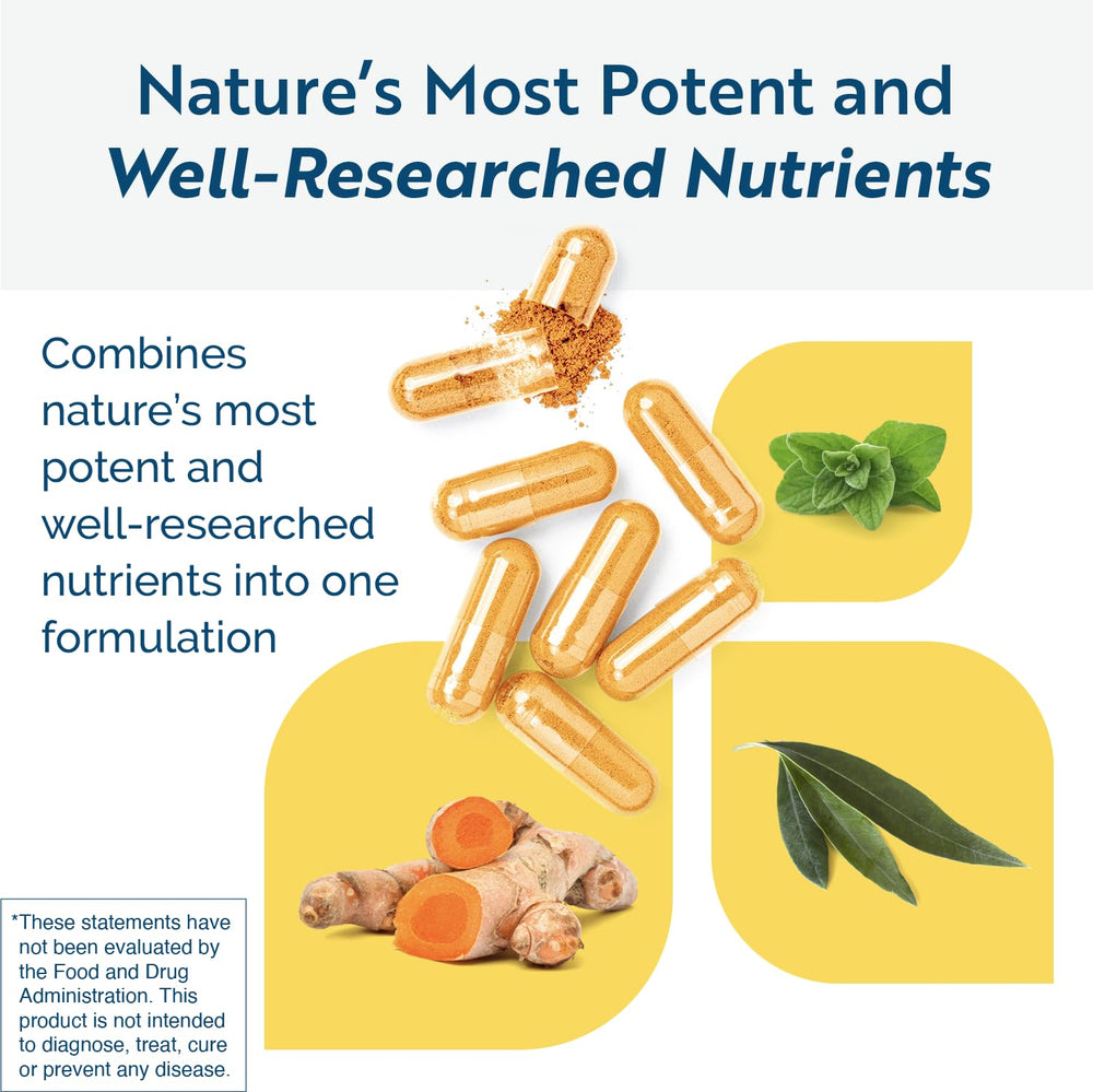 Researched Nutritionals Microbinate capsules poured, indicating convenient daily use