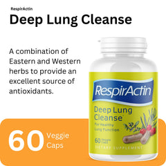 RespirActin Deep Lung Cleanse capsules on display for daily use