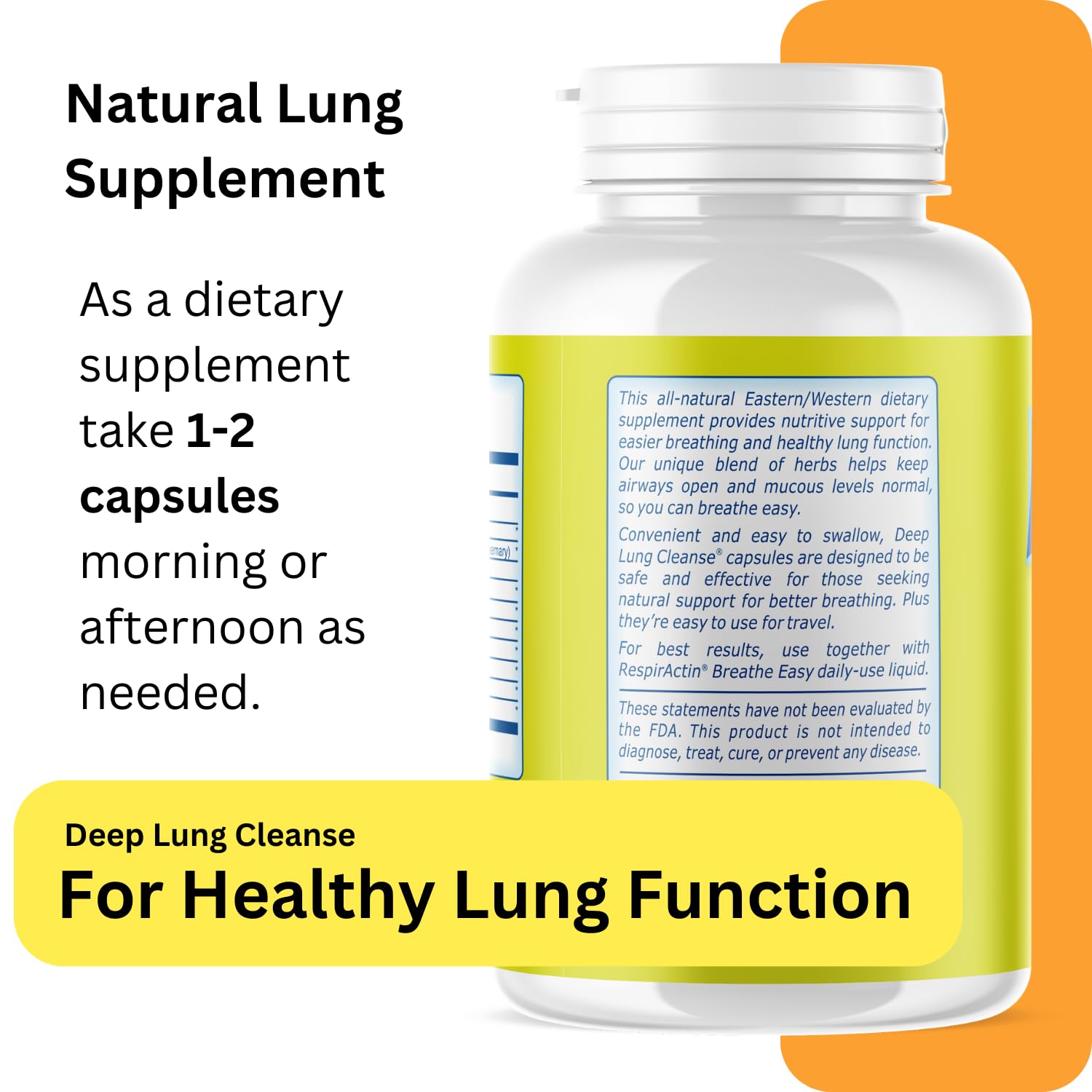 Close-up of the label on RespirActin Deep Lung Cleanse for easy reference