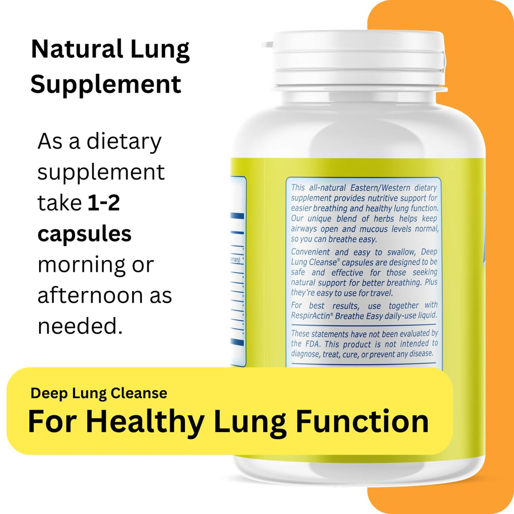 Close-up of the label on RespirActin Deep Lung Cleanse for easy reference