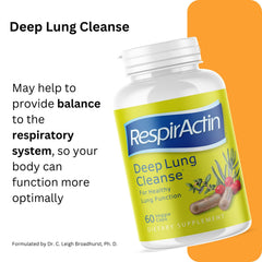 Packaging box of RespirActin Deep Lung Cleanse on a clean surface