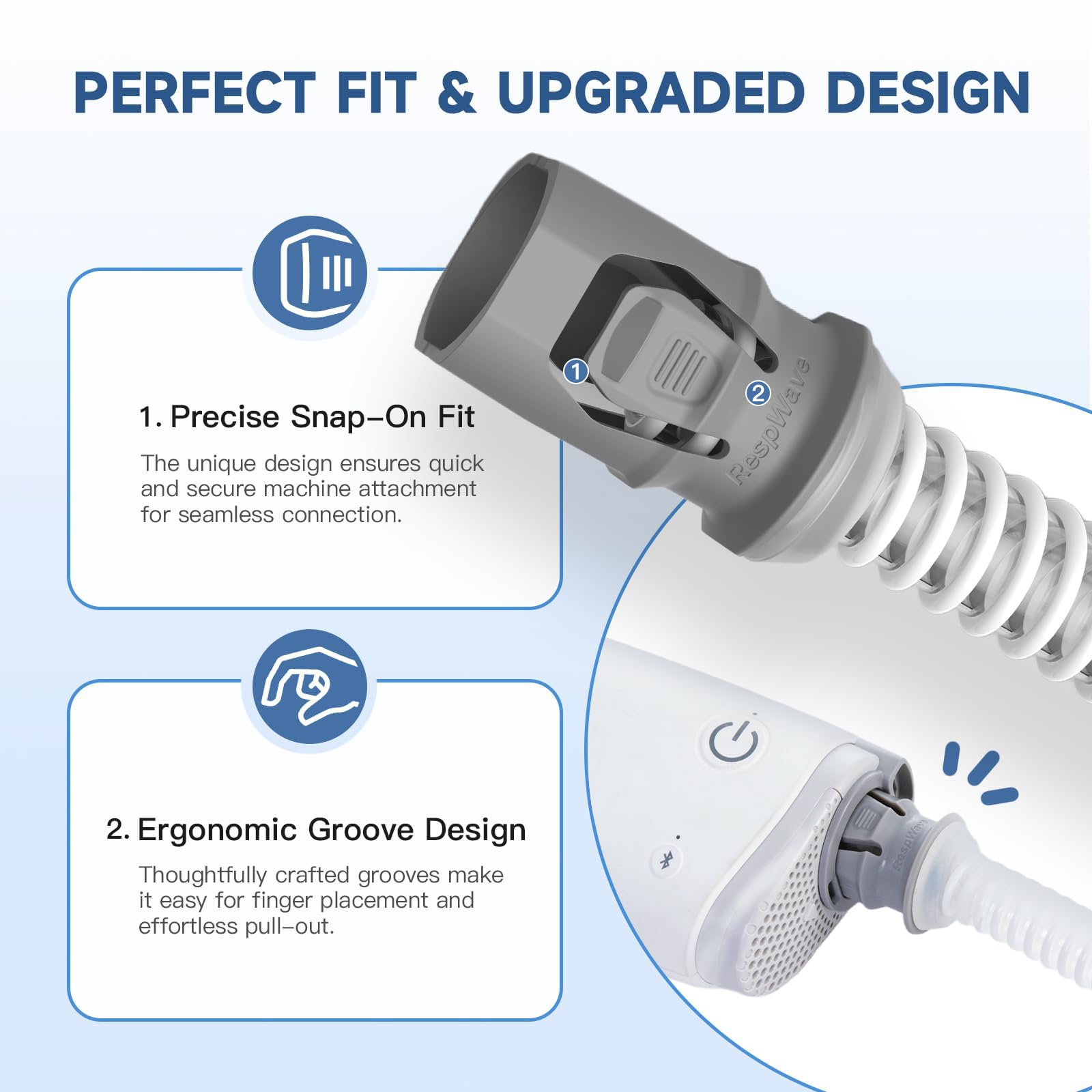 RespWave 10-pack AirMini filters keep debris out without hindering airflow.