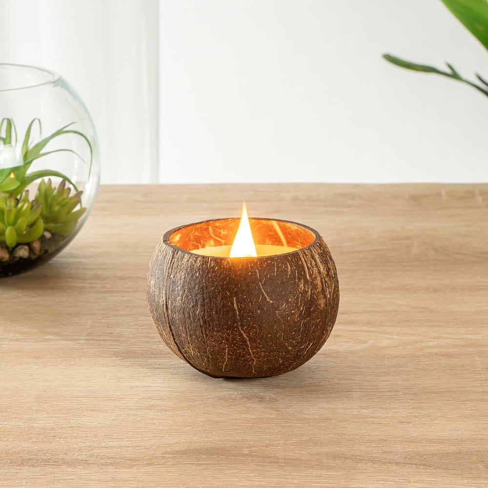 Restaurantware Coco Casa double-wax blend for clean, even burning.