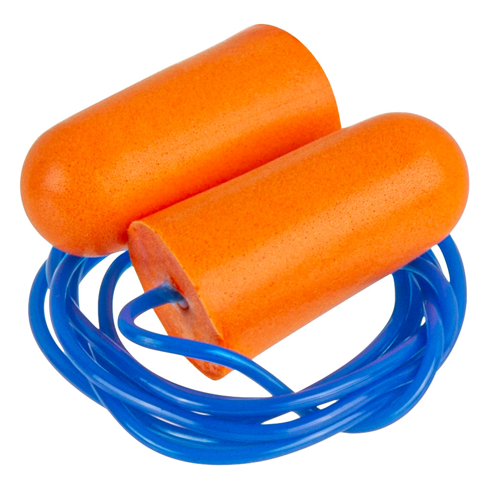 Close-up of soft foam tip on Restaurantware ear plugs for comfort.