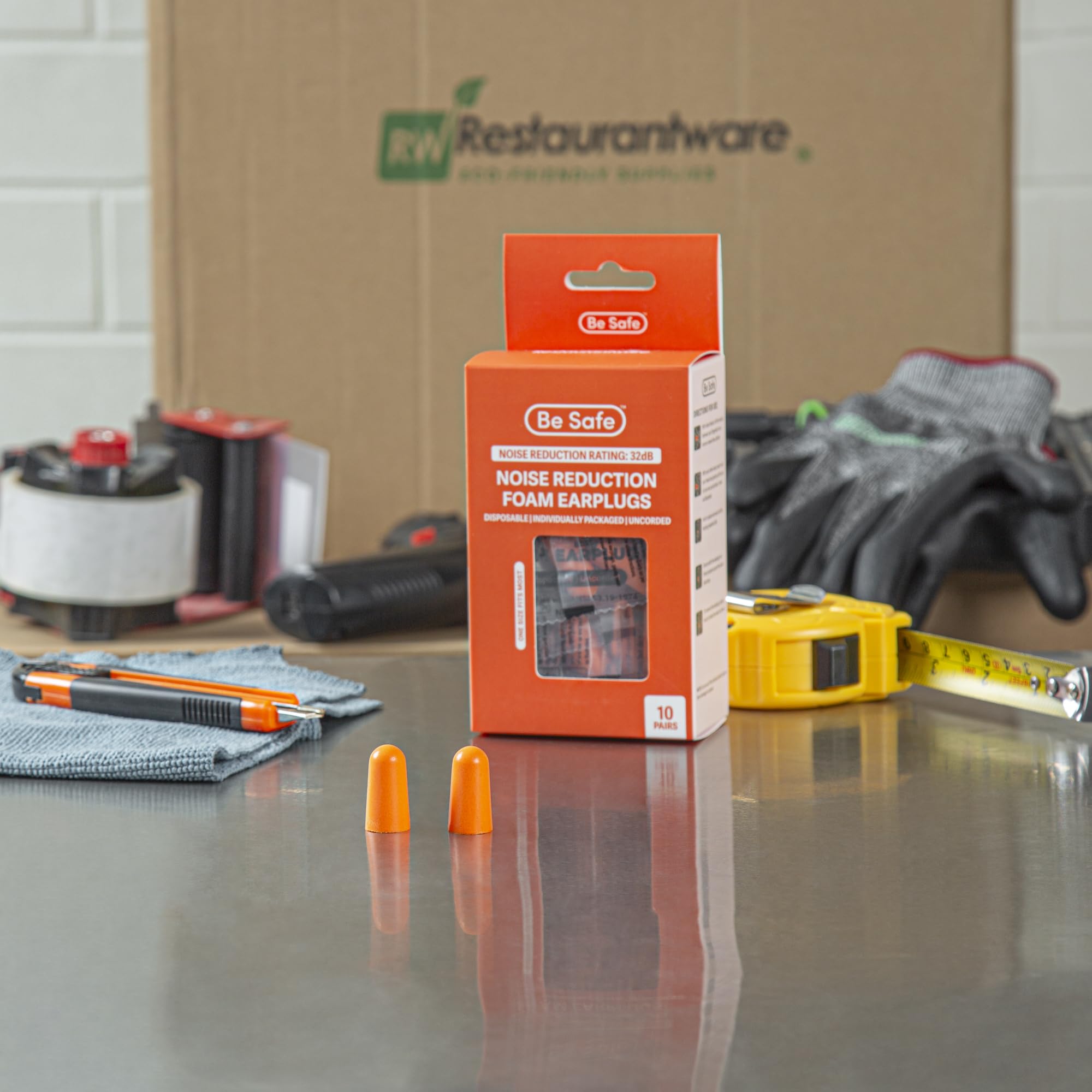 CE-certified Restaurantware earplugs support safe noise reduction in busy kitchens.