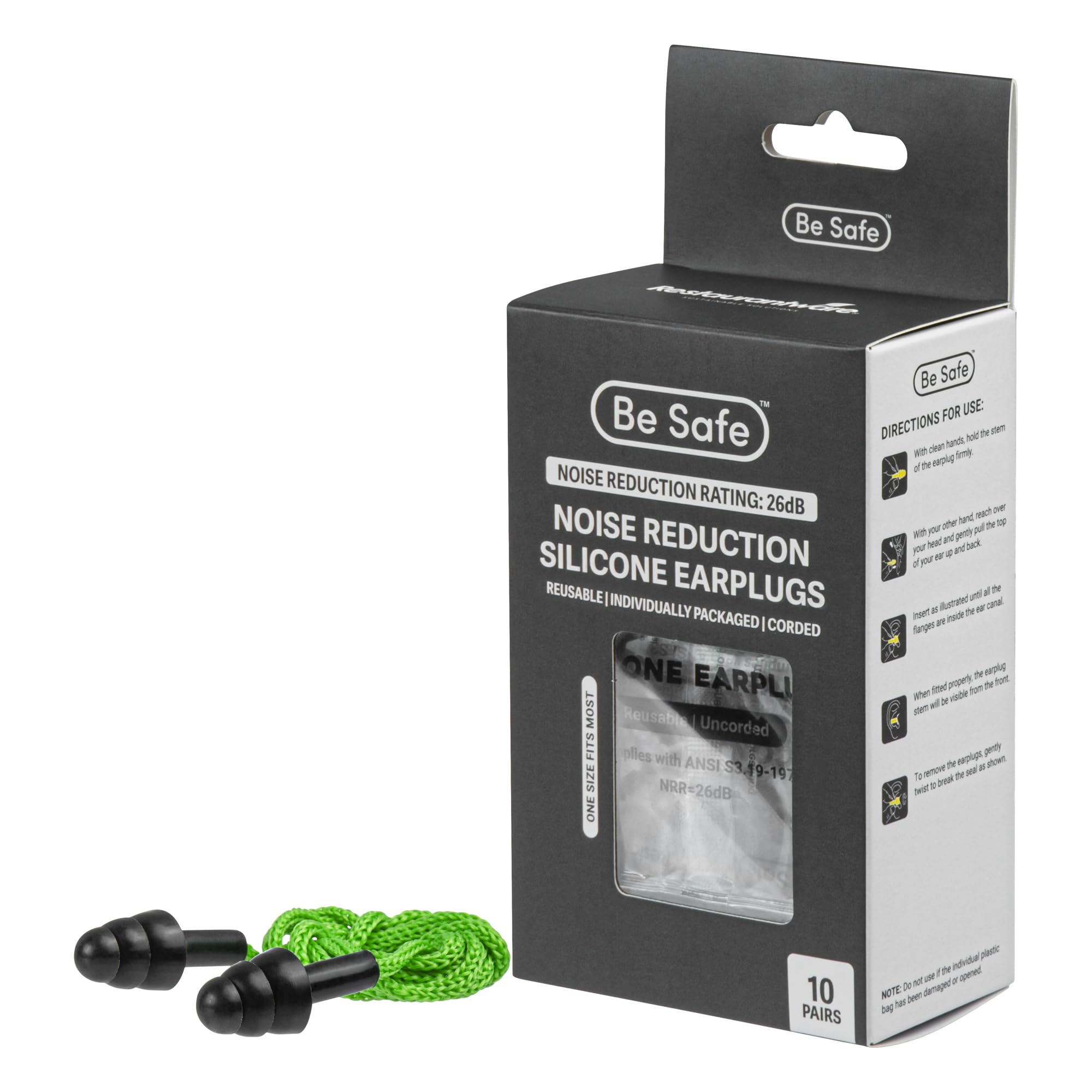 Restaurantware silicone earplugs 200-pack with soft, comfortable fit for all-day use