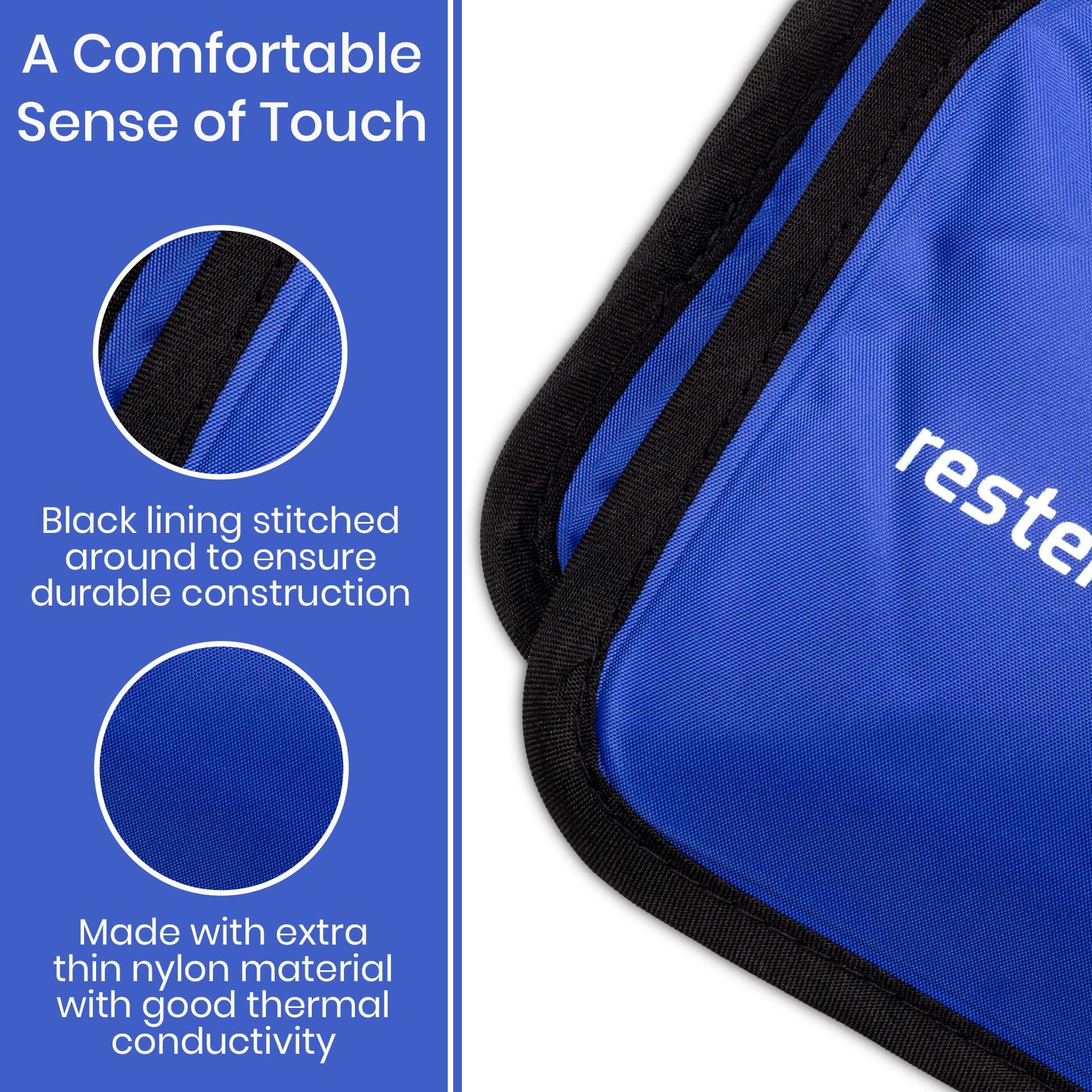Resters Choice ice pack durable construction ensures long-lasting cold or hot therapy with secure seals.