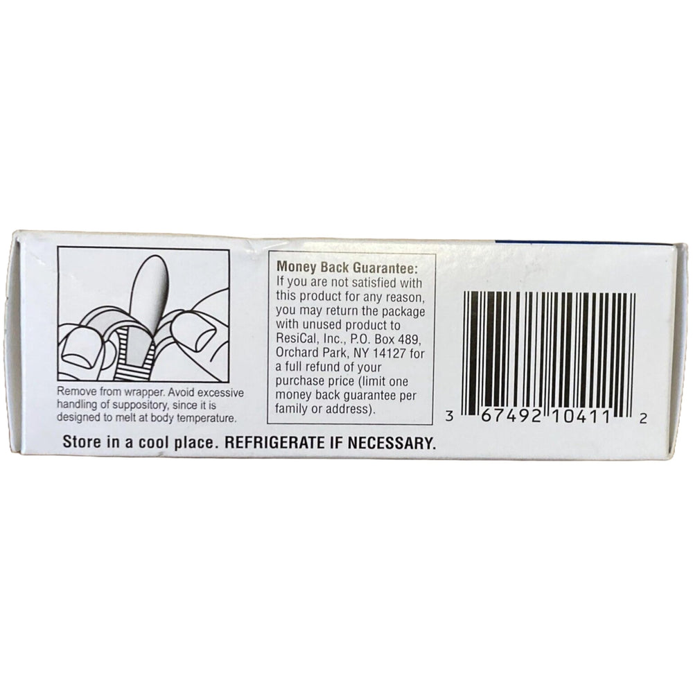 RESTICOL CALMOL4 suppositories contoured bulb – designed for gentle insertion and longer retention.
