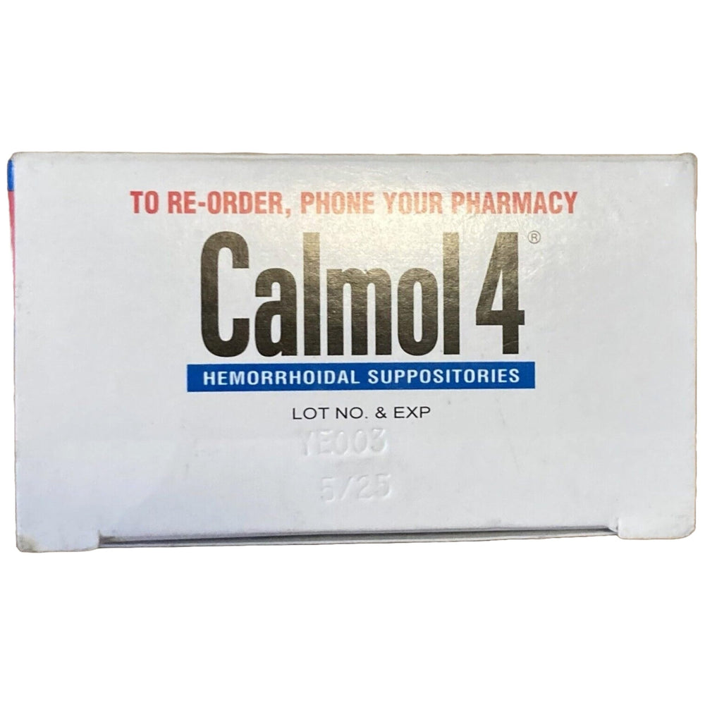 RESTICOL CALMOL4 suppositories packaging – includes tabs and wrappers for clean handling.