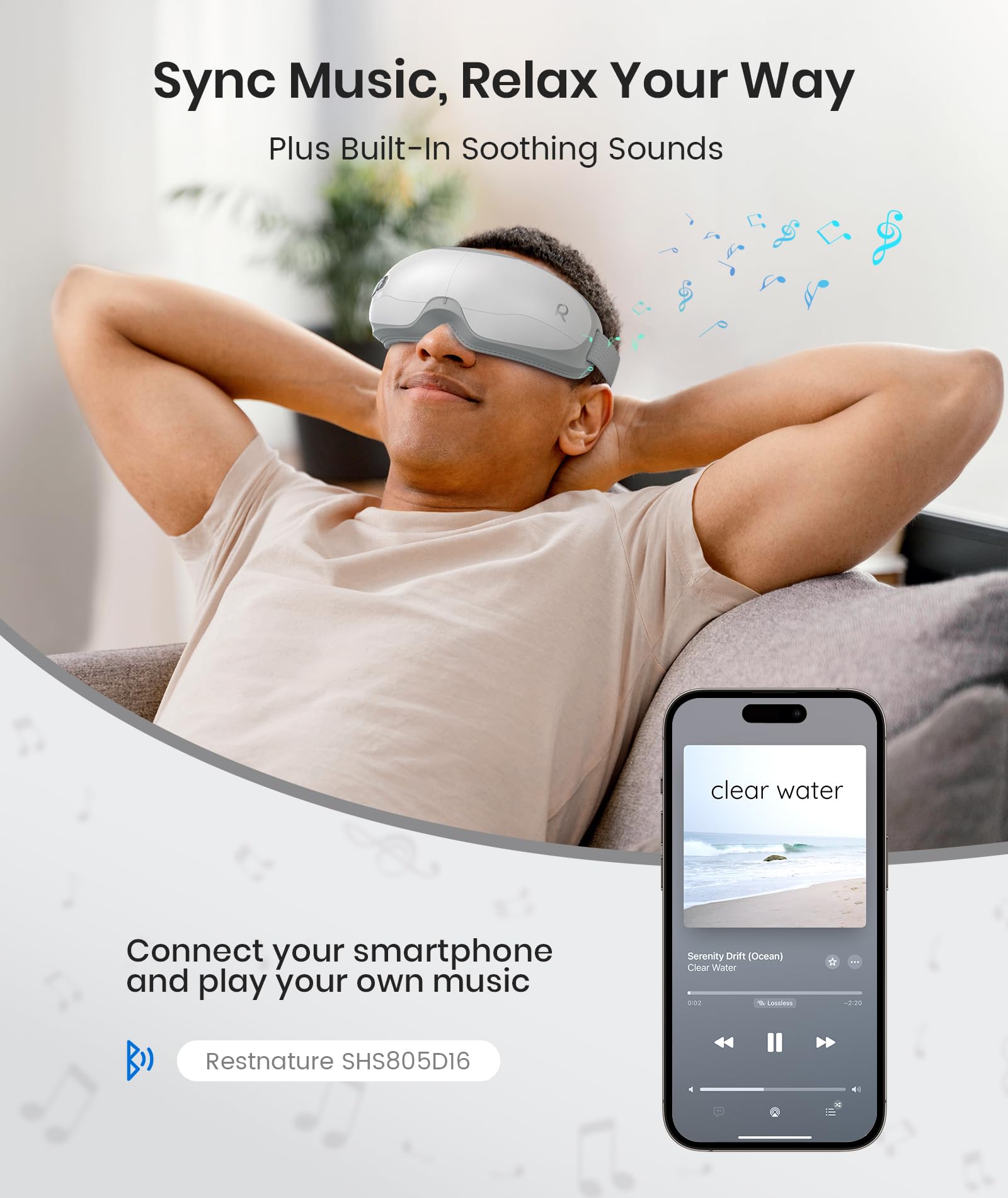 Restnature eye mask with heat settings for customizable warmth.