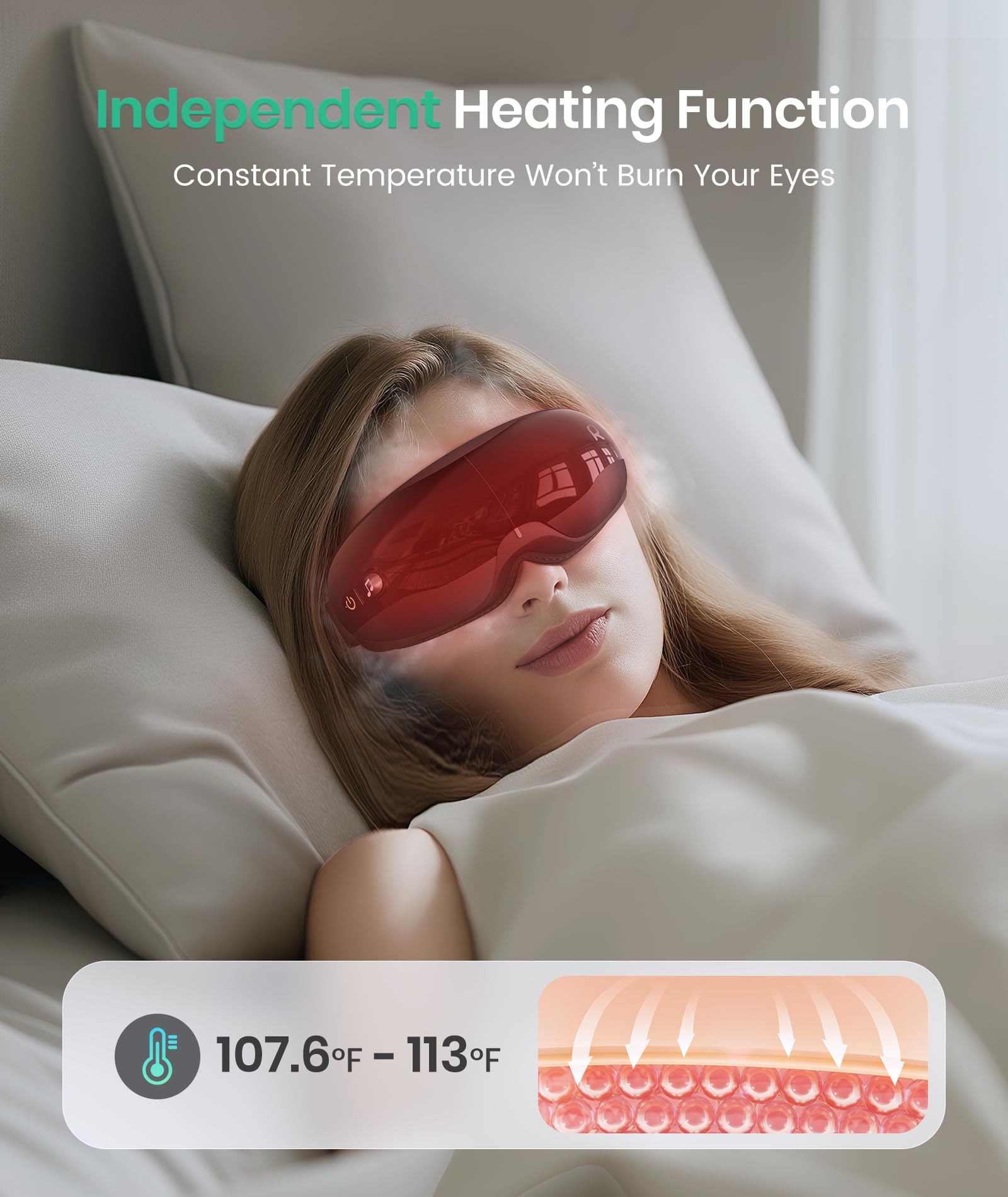 Restnature massager in sleep mode helps unwind before bed.