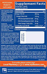 Omega-3 enriched capsules from Restora for easy daily integration.