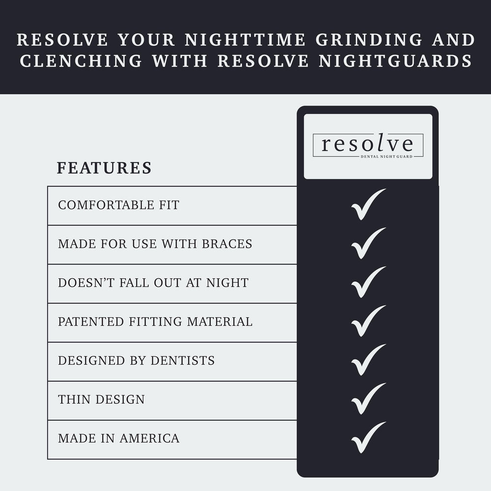 Restwell Resolve all-night-comfort image suggests waking refreshed with reduced jaw strain.