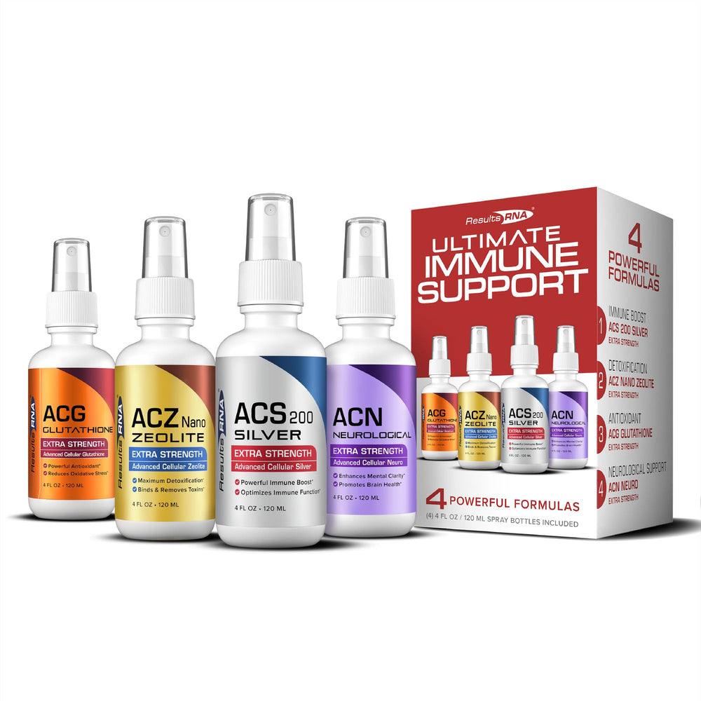 Results RNA ACS 200 Silver bottle close-up highlighting immune support