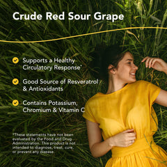 Resvital crude red sour grape capsules highlighting antioxidants and vitamin C.