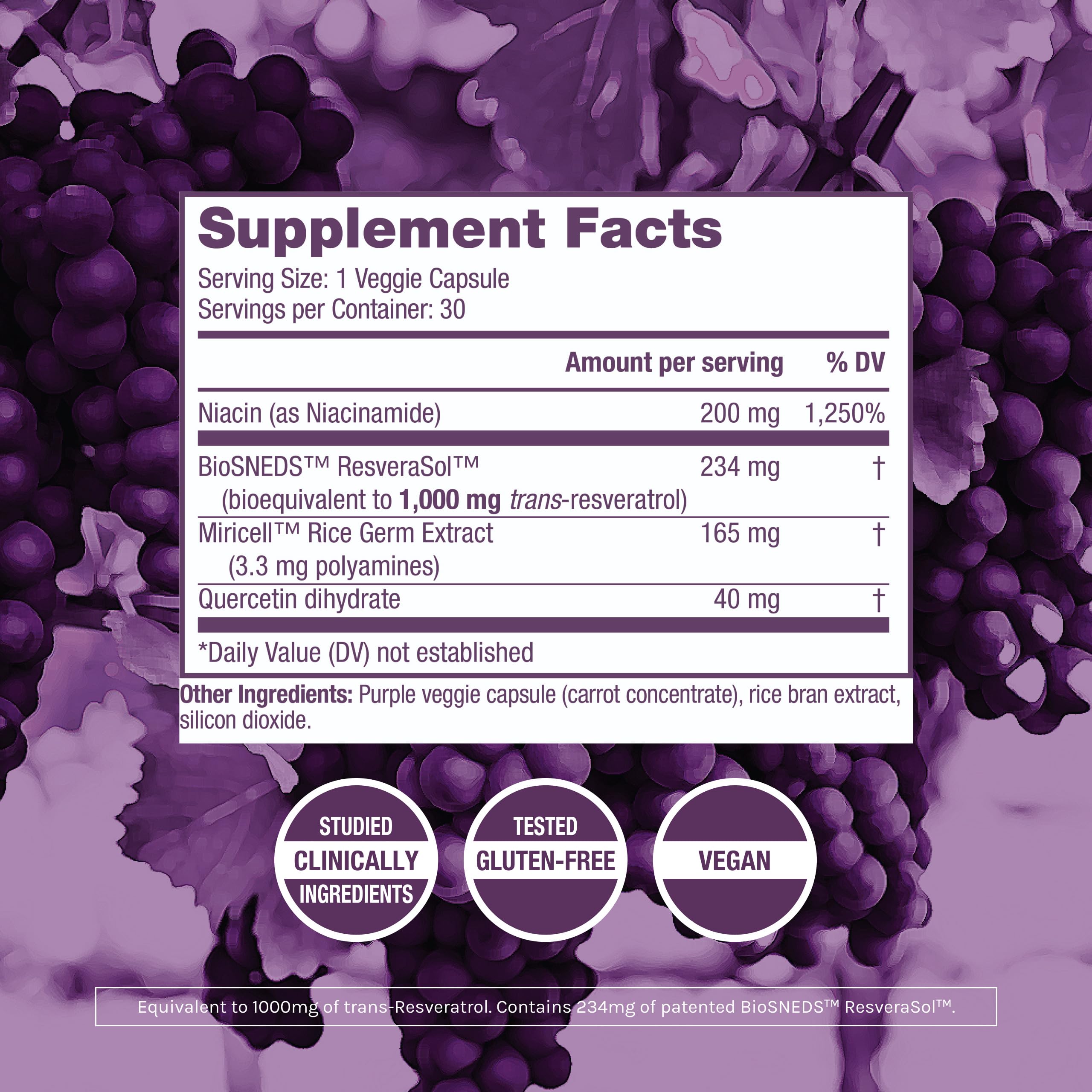 ResVitale capsules closeup showcasing vegan, gluten-free daily wellness