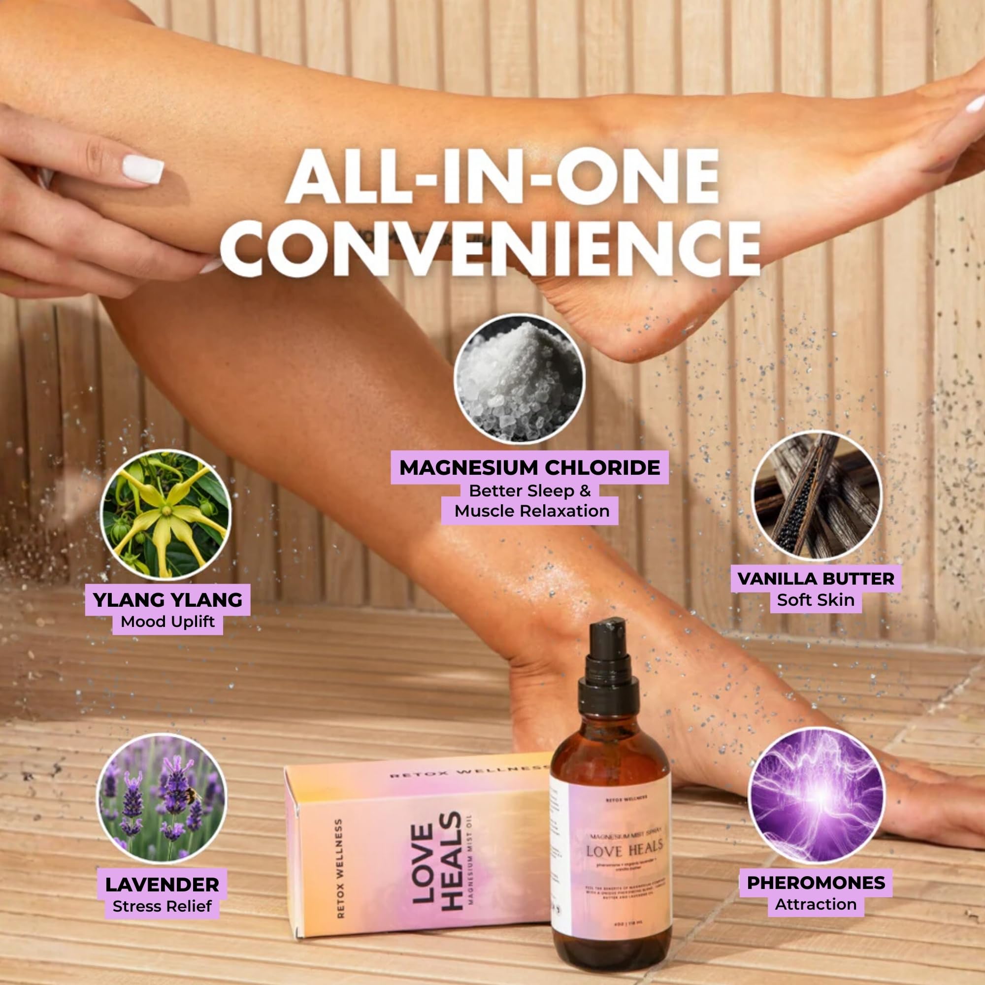 Retox Wellness Love Heals bedtime ritual supports relaxation.